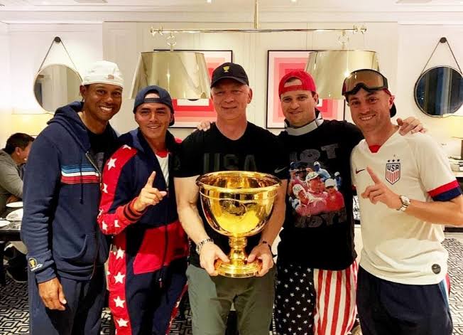 Dr. Troy Van Biezen with Tiger Woods, Rickie Fowler, Zach Johnson, and Justin Thomas